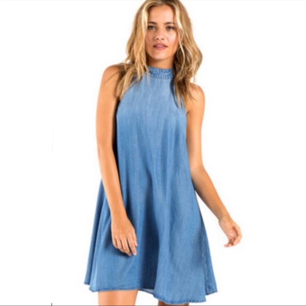 Anthropologie, Cloth and Stone chambray halter denim jean dress Size XS - Picture 13 of 17